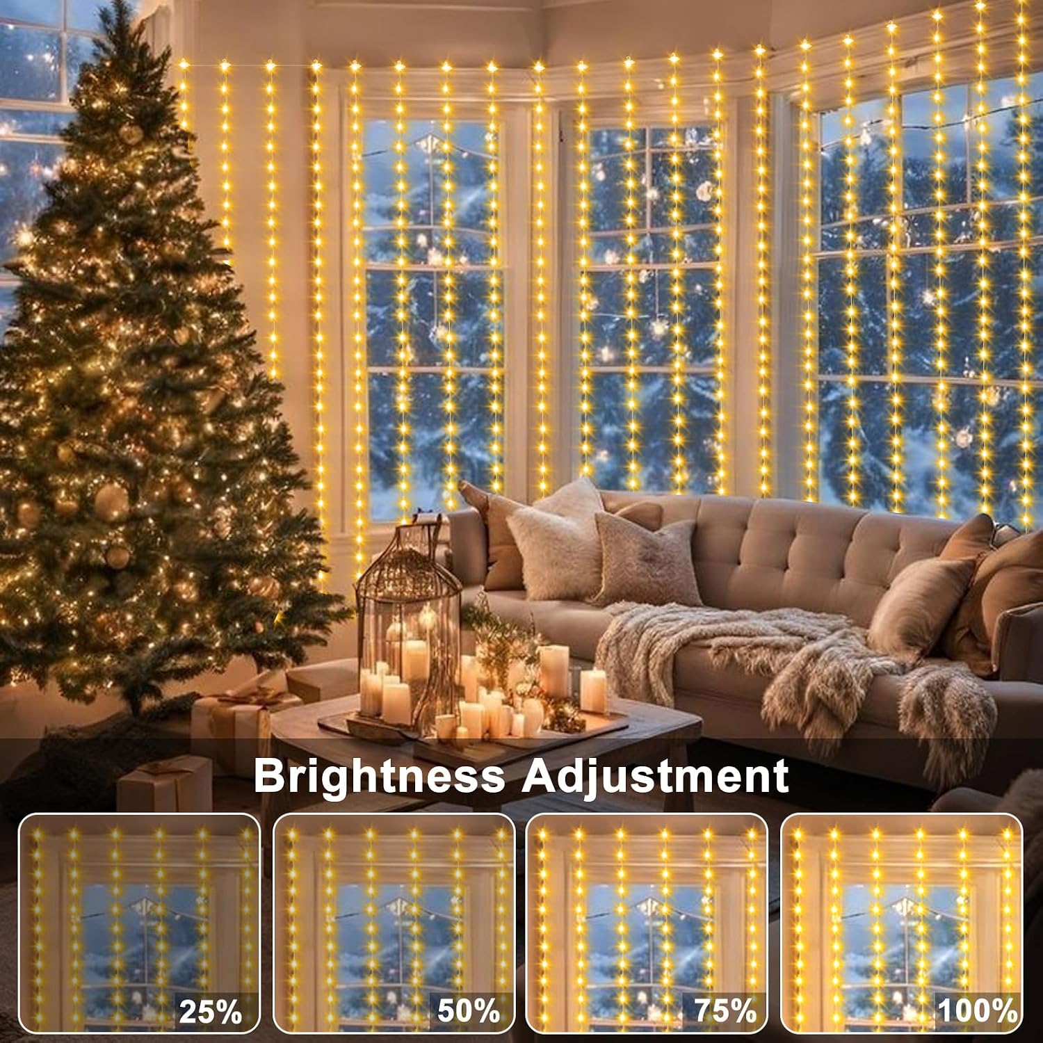 Curtain Lights — 600 LED, 20 × 10 ft, Dual Colour with Timer - Image 5