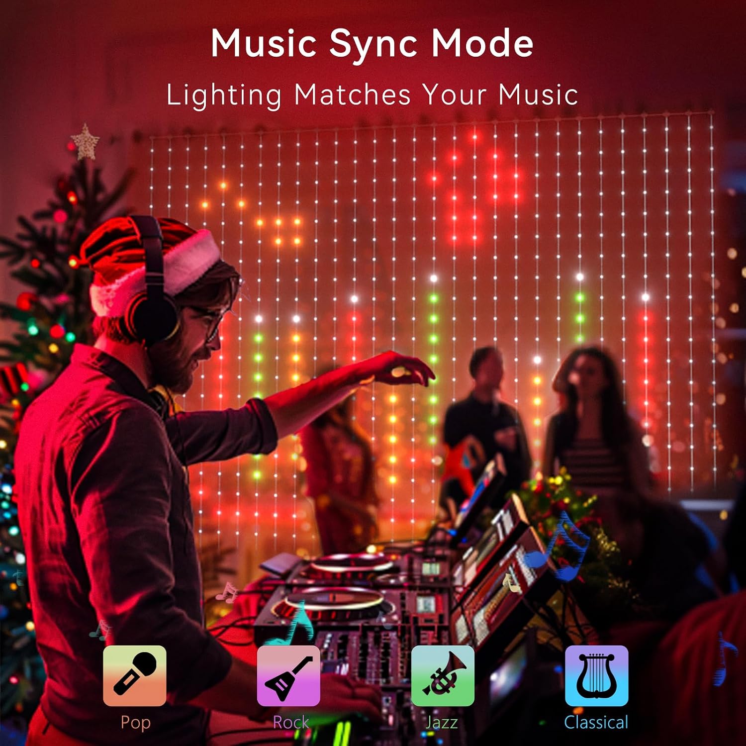 Smart Curtain Lights — 441 LED, Music Sync, Dynamic Patterns - Image 2