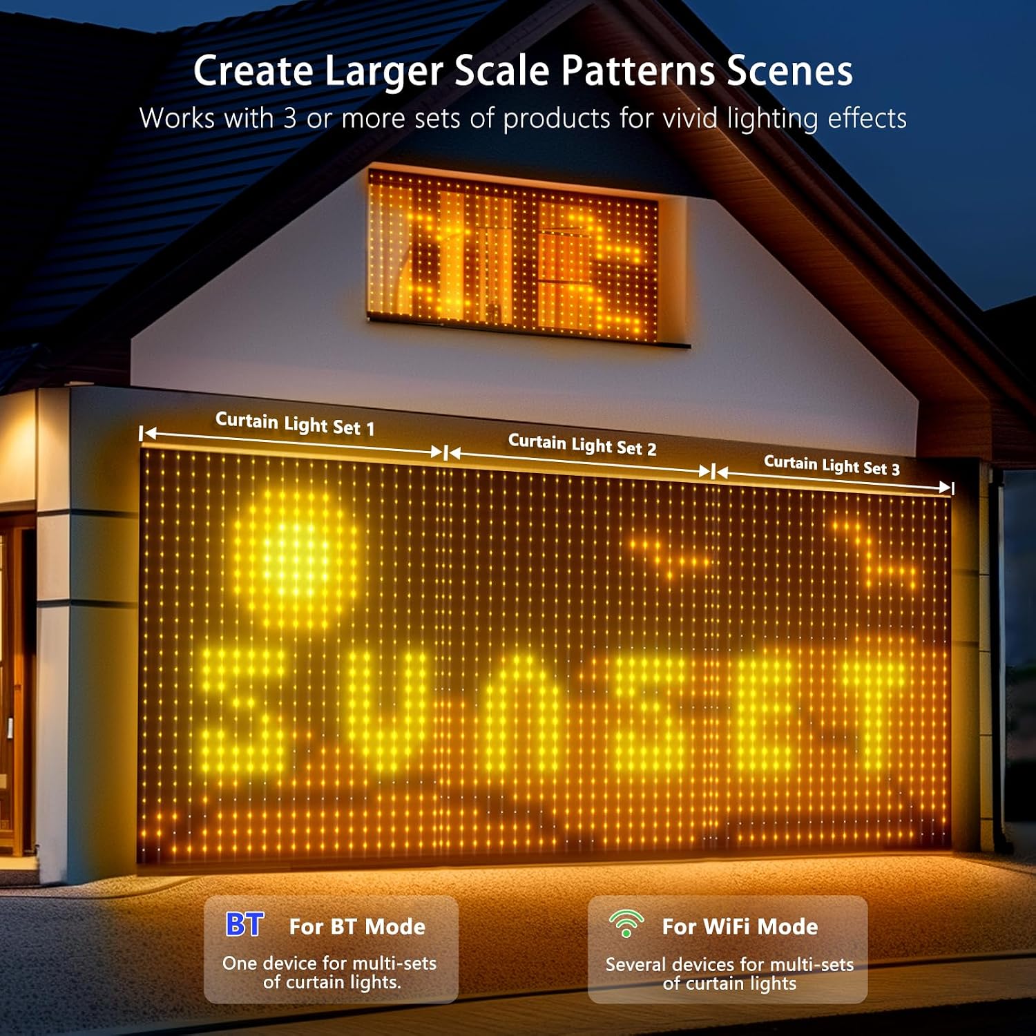 Smart Curtain Lights — 441 LED, Music Sync, Dynamic Patterns - Image 3