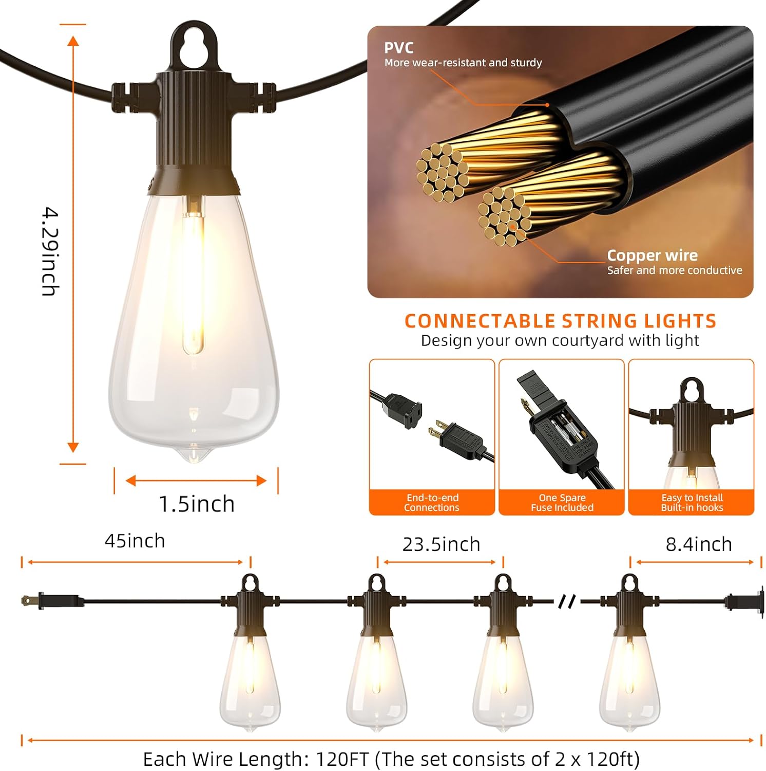 Outdoor String Lights — 240 ft, Waterproof, Commercial Grade - Image 6