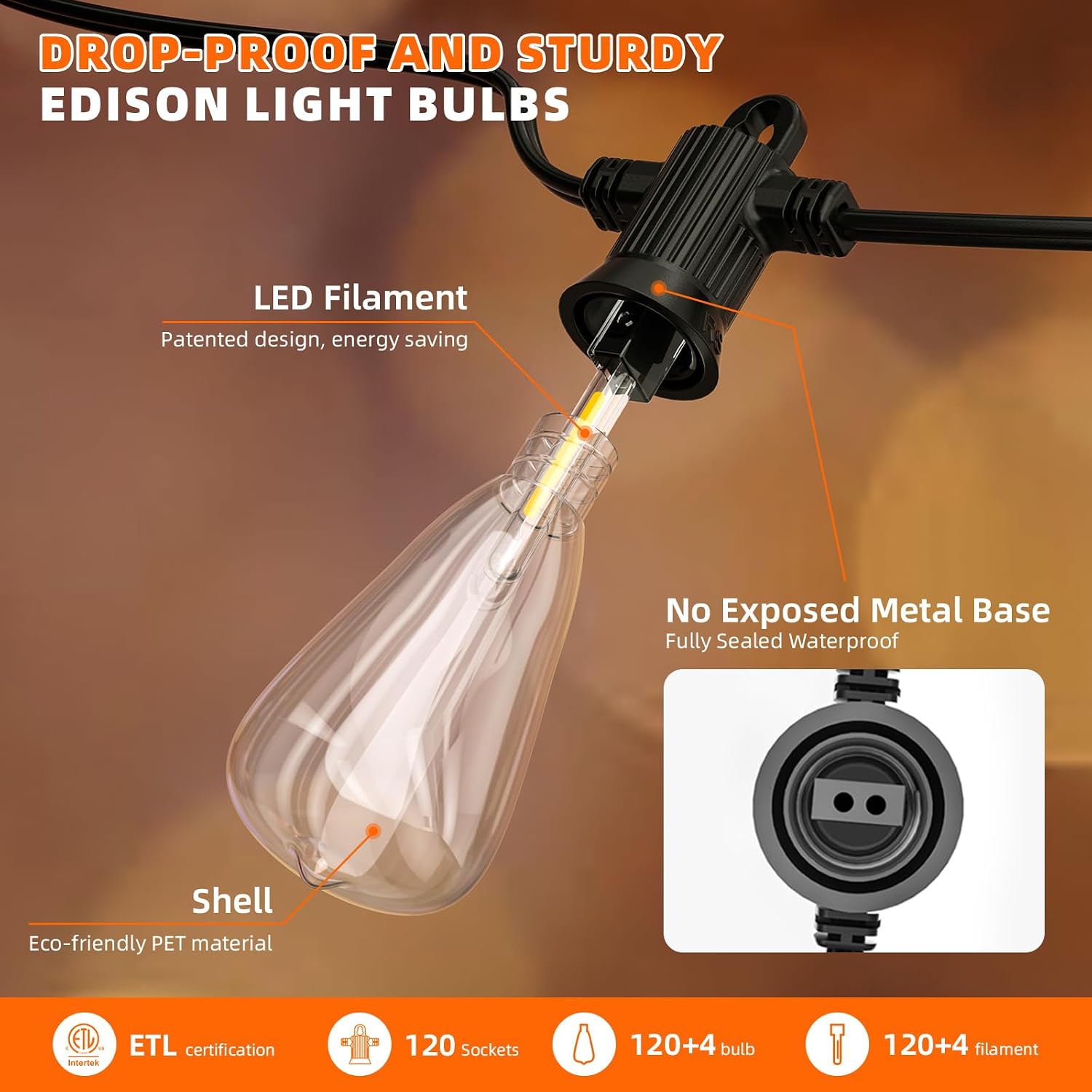 Outdoor String Lights — 240 ft, Waterproof, Commercial Grade - Image 3