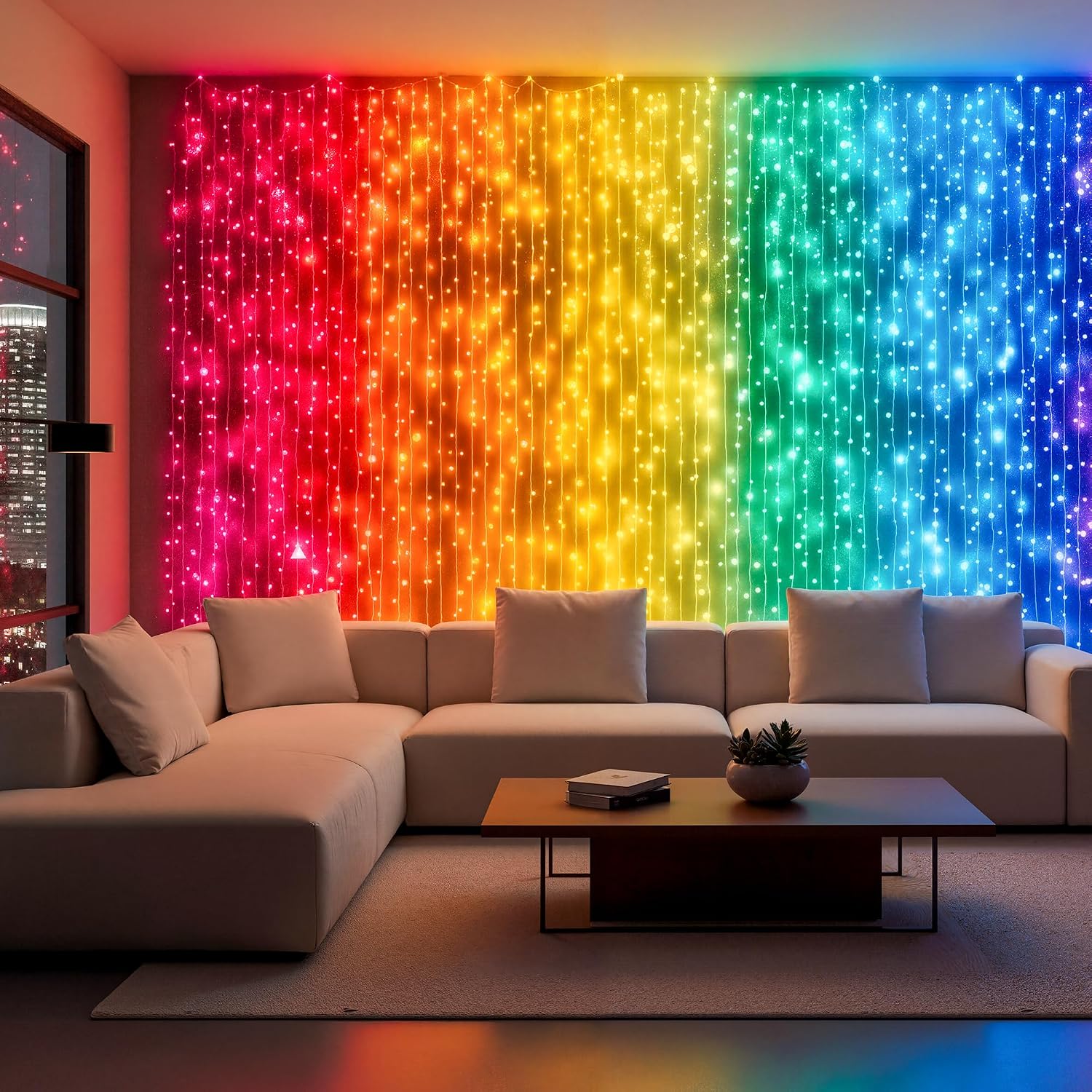 Colour Changing Curtain Lights — RGB-IC, 8.2 × 6.6 ft, 280 LED - Image 8