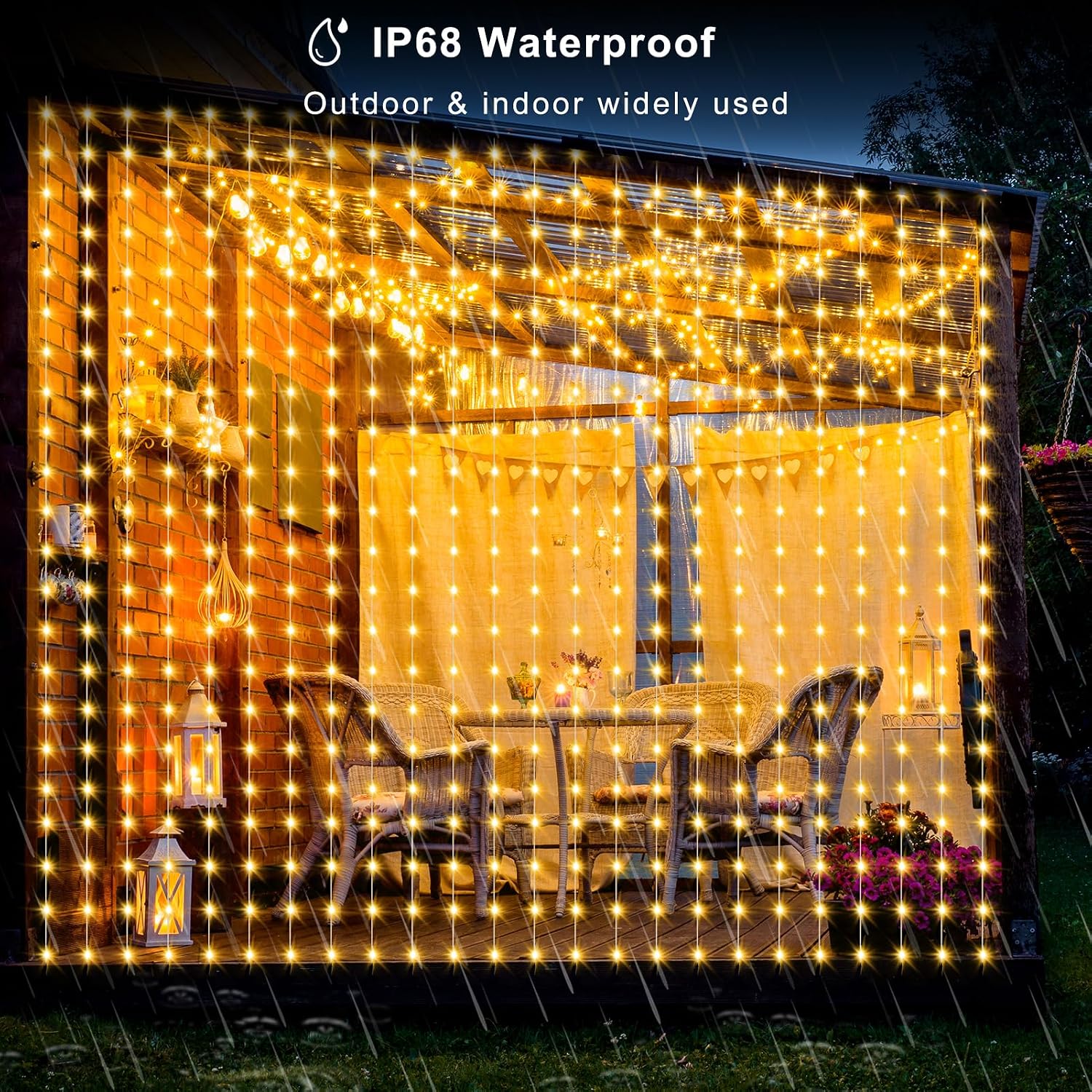 Smart Curtain Lights — RGB, 8 × 6 ft, 144 LED, App and Remote - Image 6