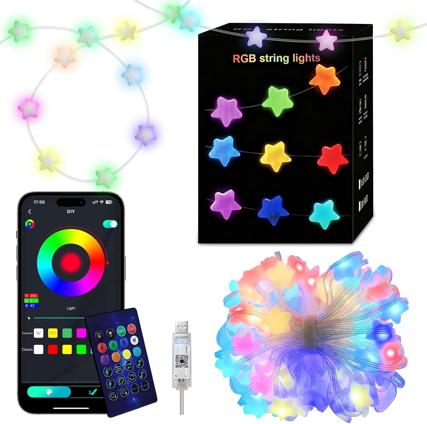 Globe String Lights — 66 ft, RGB-IC Colour Changing with Remote - Image 10