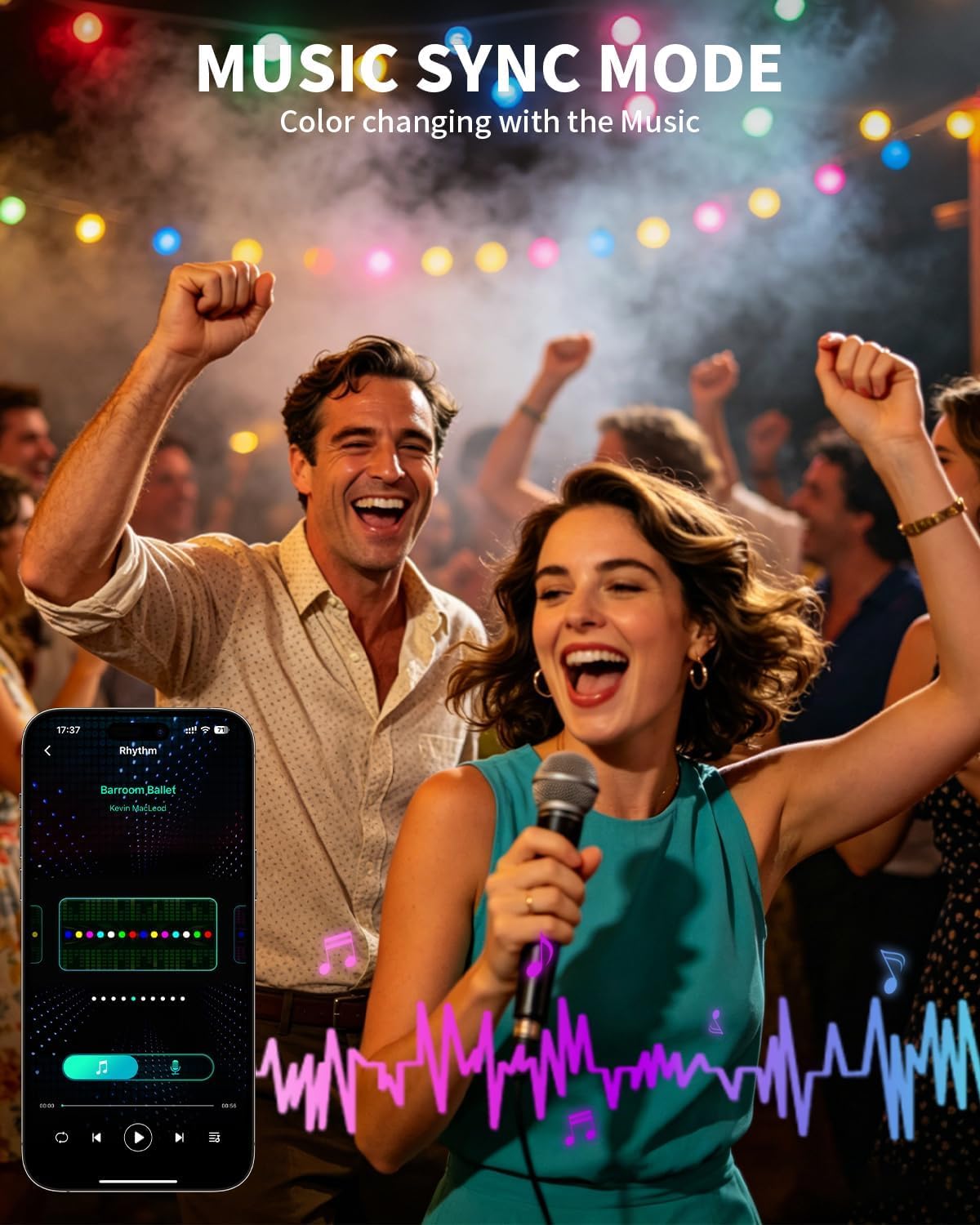 Globe String Lights — 66 ft, RGB-IC Colour Changing with Remote - Image 5